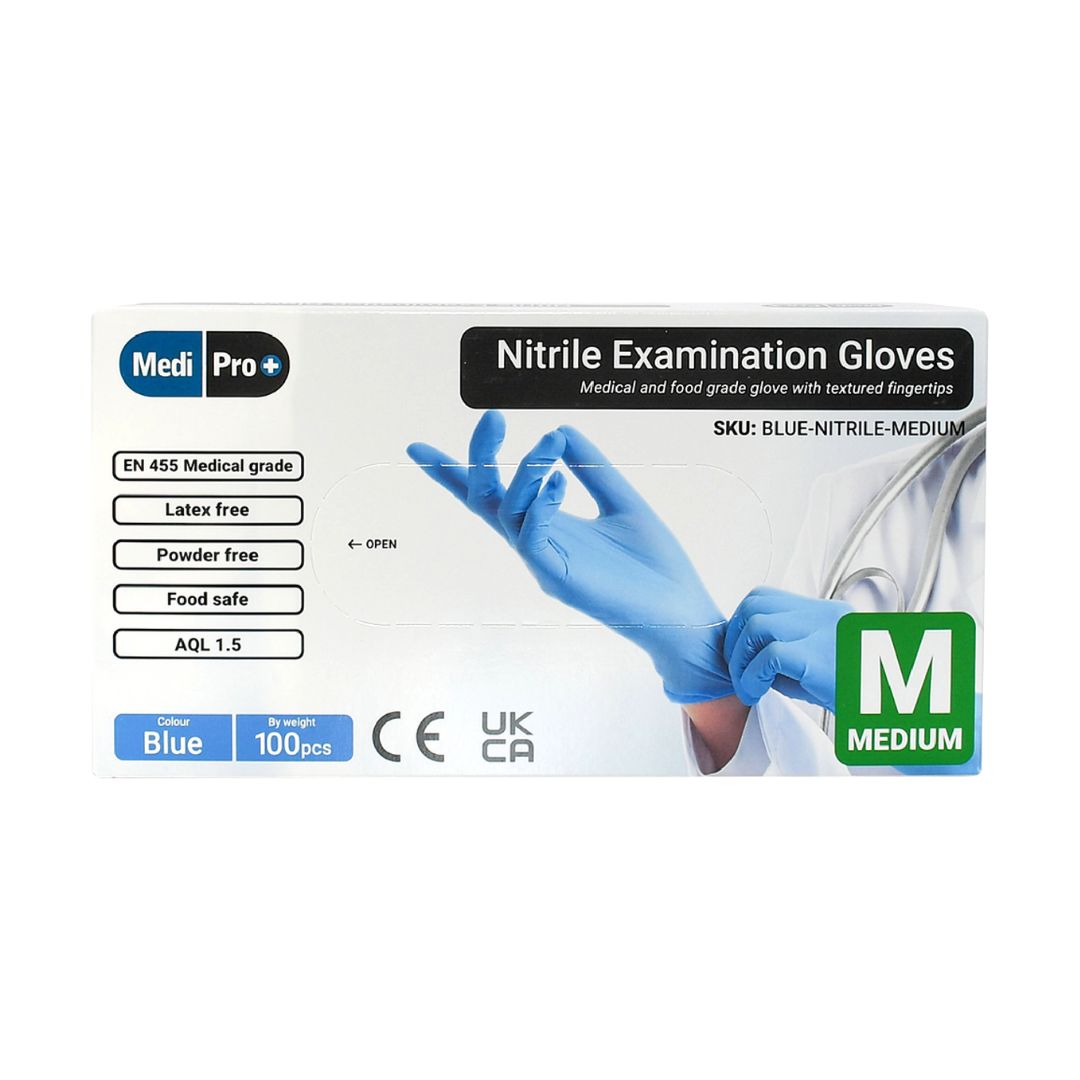 Medium Nitrile Powder Free Gloves x100